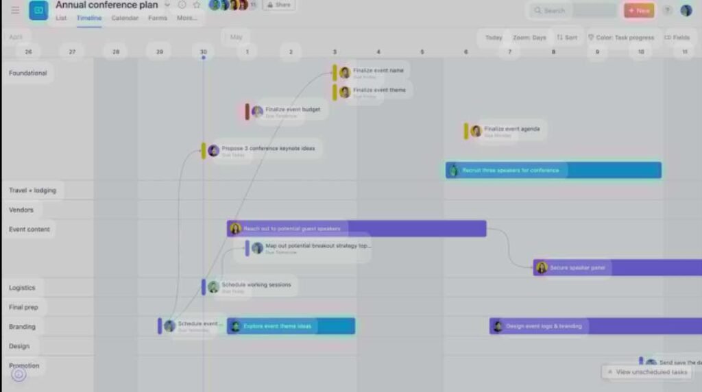 Asana provides a user-friendly interface that allows teams to create tasks