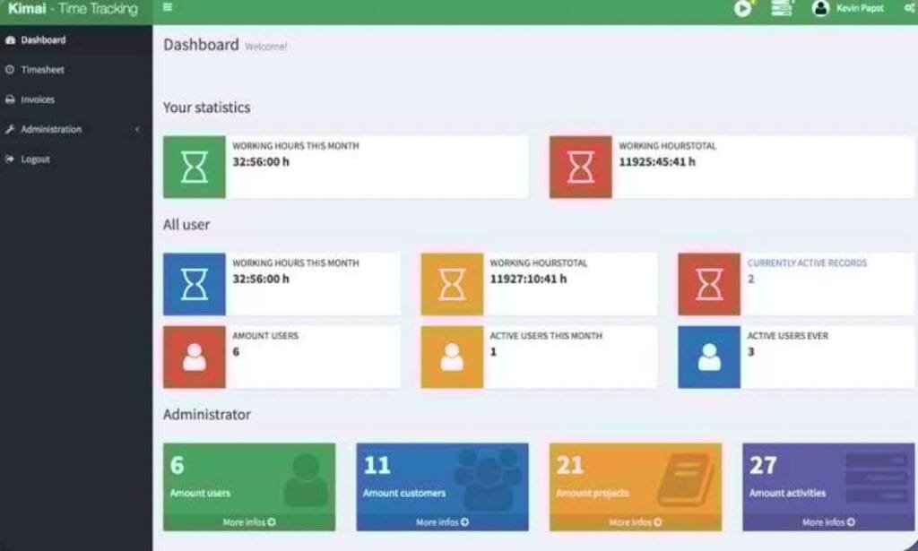 Kimai is an open-source that gives freelancers complete control over their data.